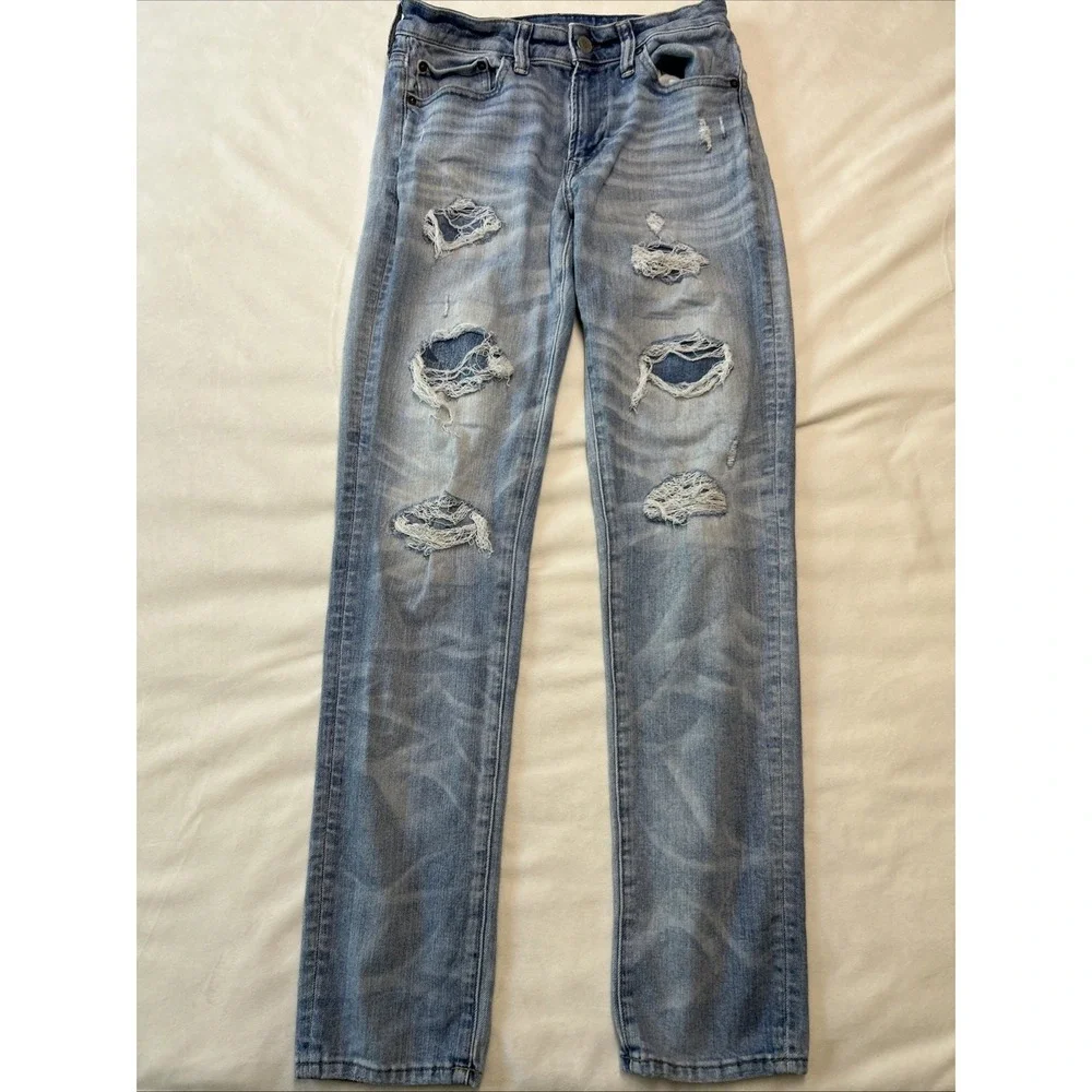 American Eagle Men's AirFlex Skinny Jeans 30x34 Distressed Next Level Denim